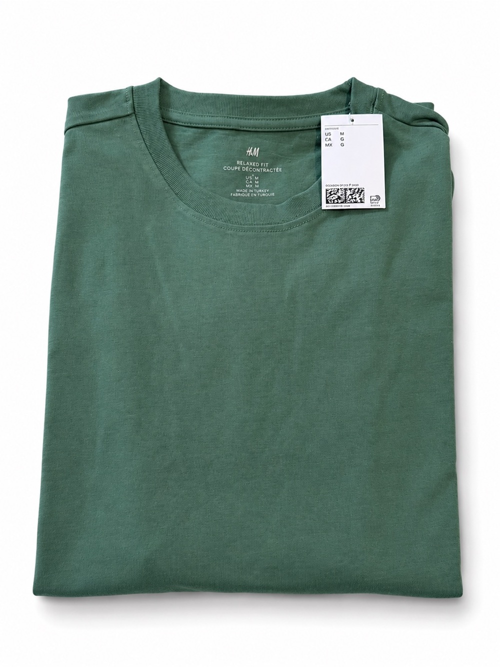 H&M Men’s Relaxed Fit Heavyweight Crew Neck T-Shirt - Green